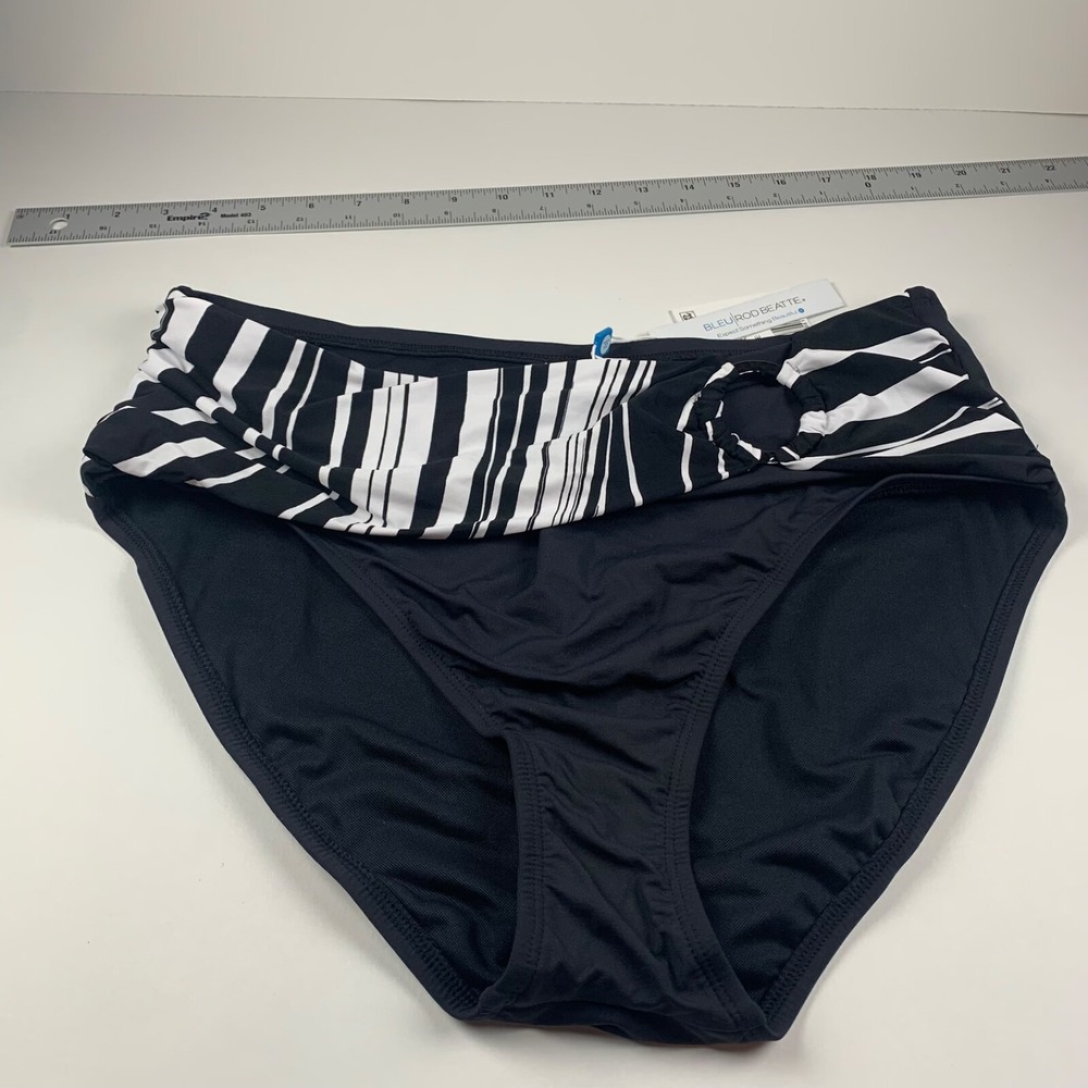 Bleu Rod Beattie Womens New Wave High Waist Black Bikini Swim Bottom Size 12 NWT